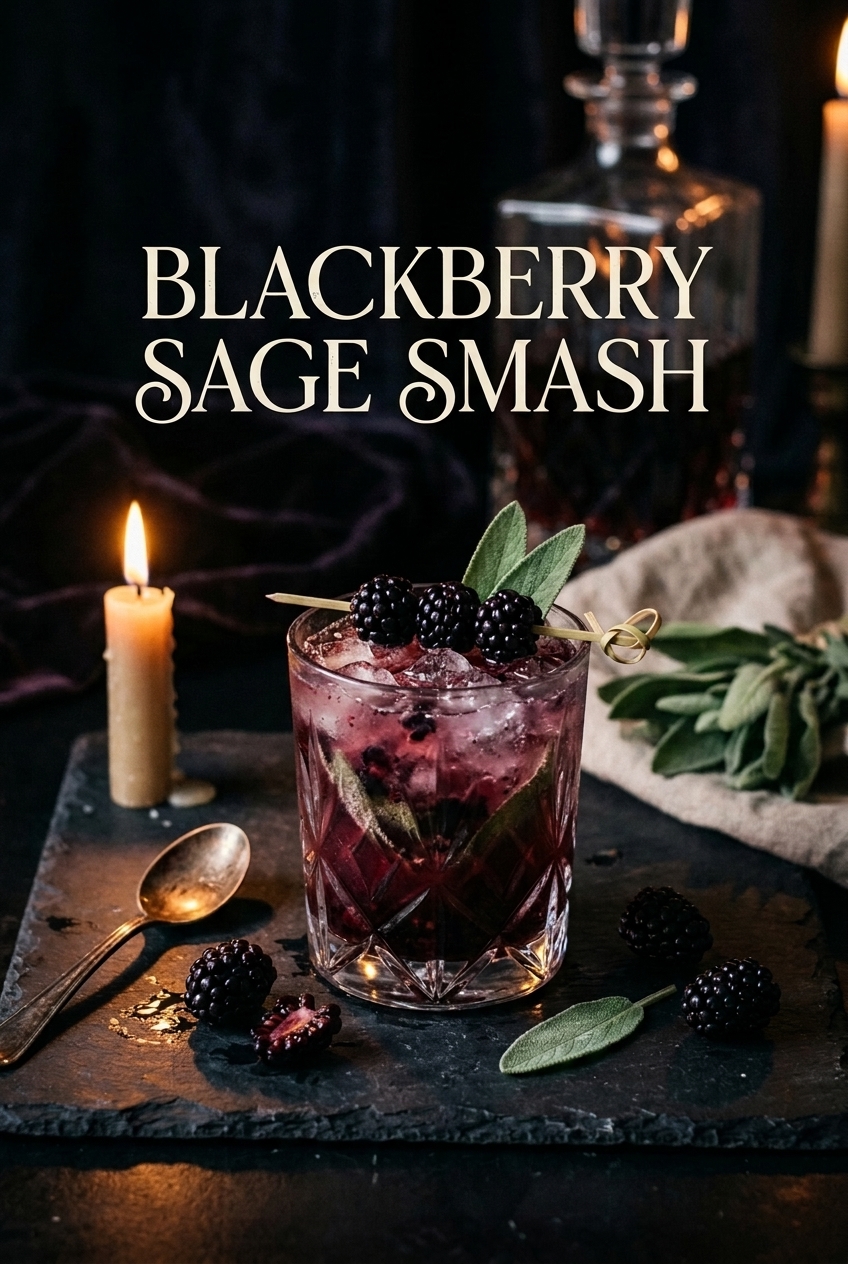 Pinterest pin for Blackberry Sage Smash