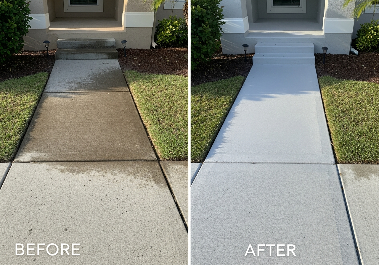 Walkway & Porch Pop before and after