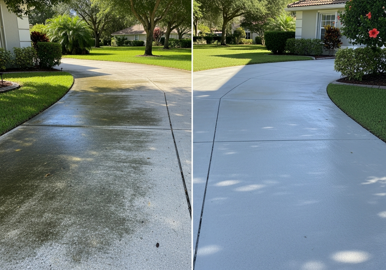 Driveway Refresh before and after