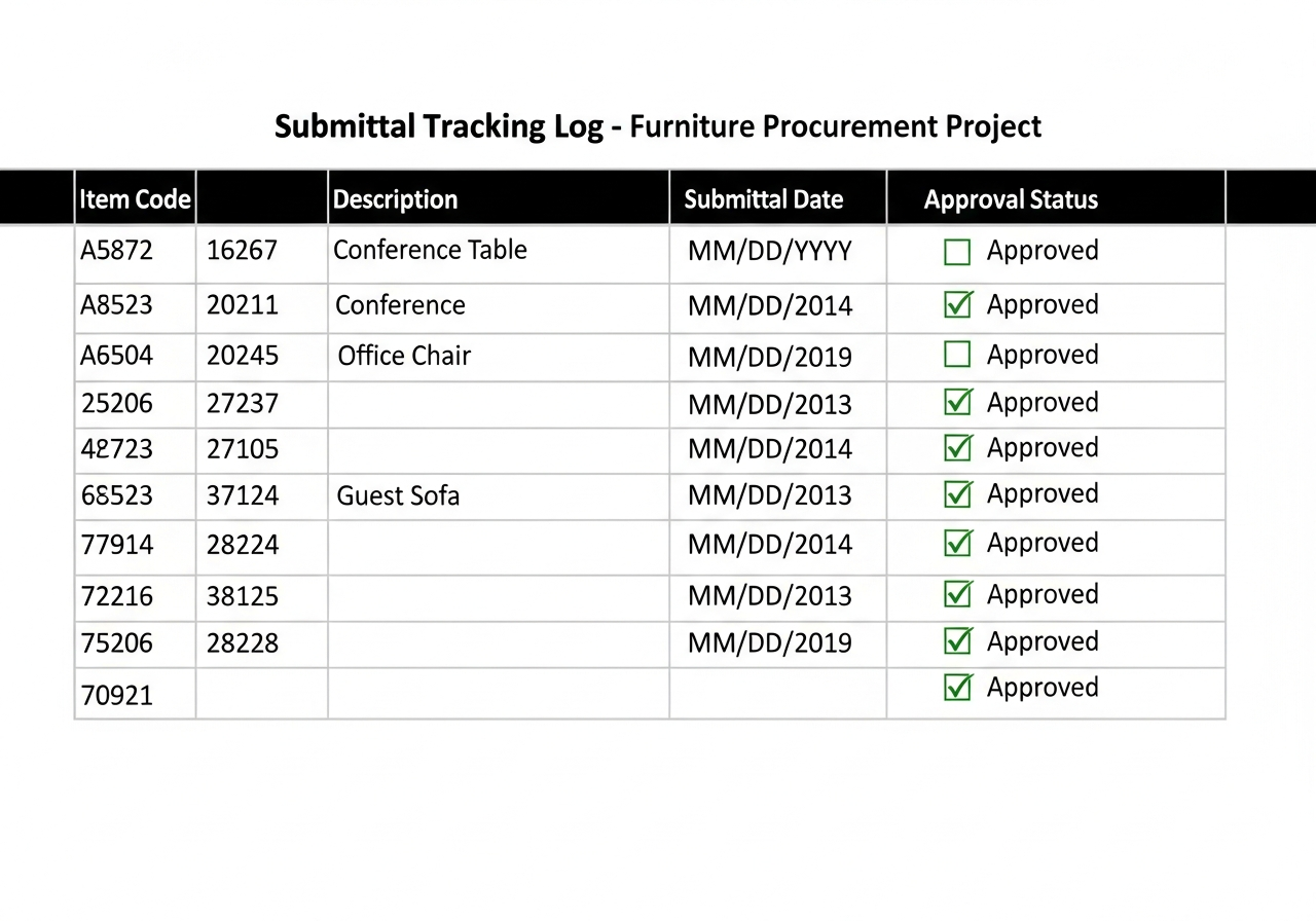 Submittal Management sample document