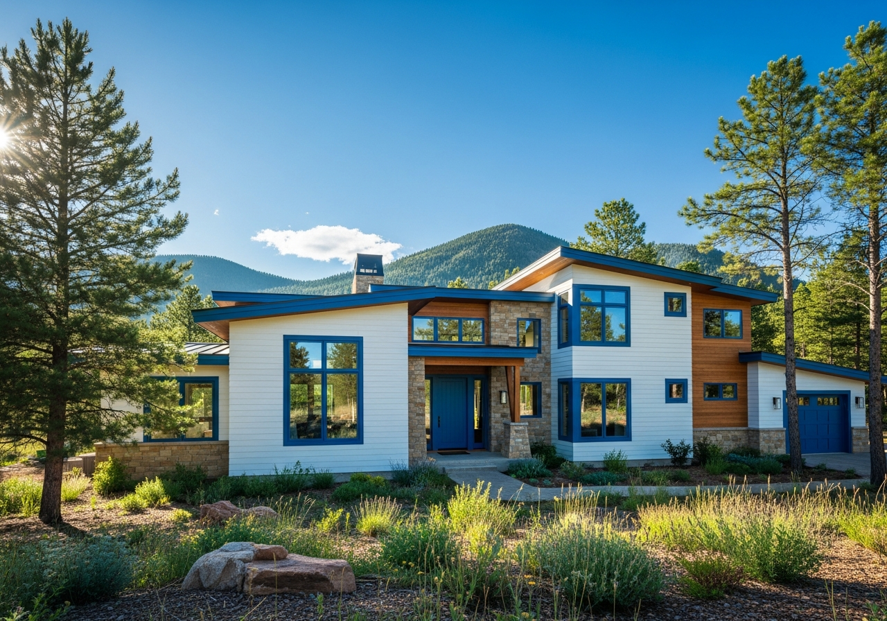 Beautiful modern house exterior showcasing professional painting work