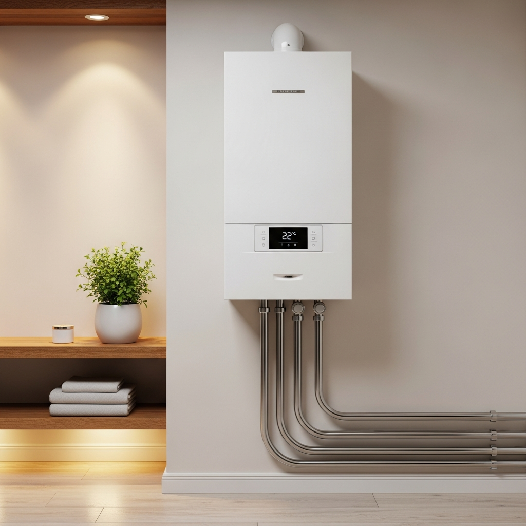 Professional gas boiler in home