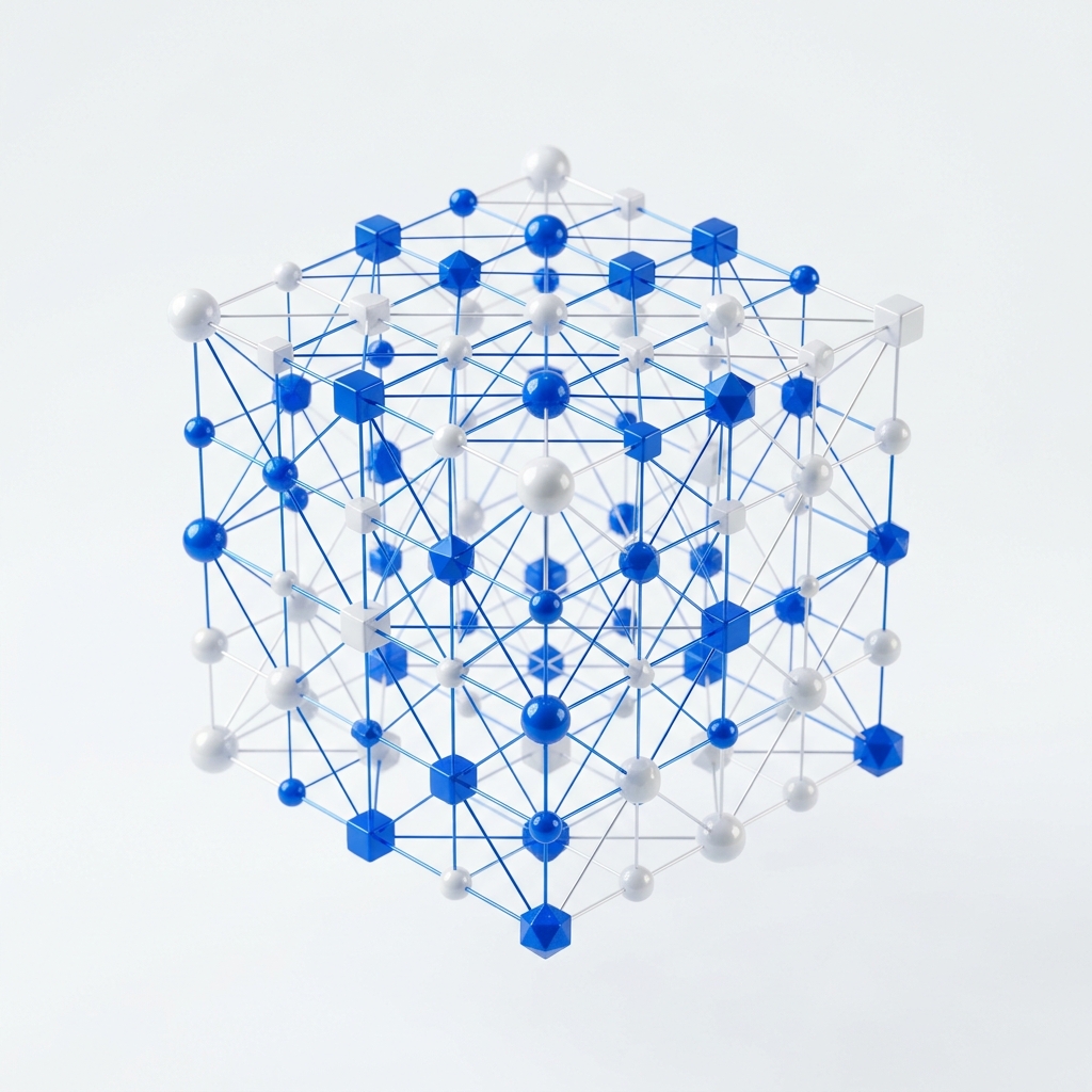 Abstract blockchain network sculpture