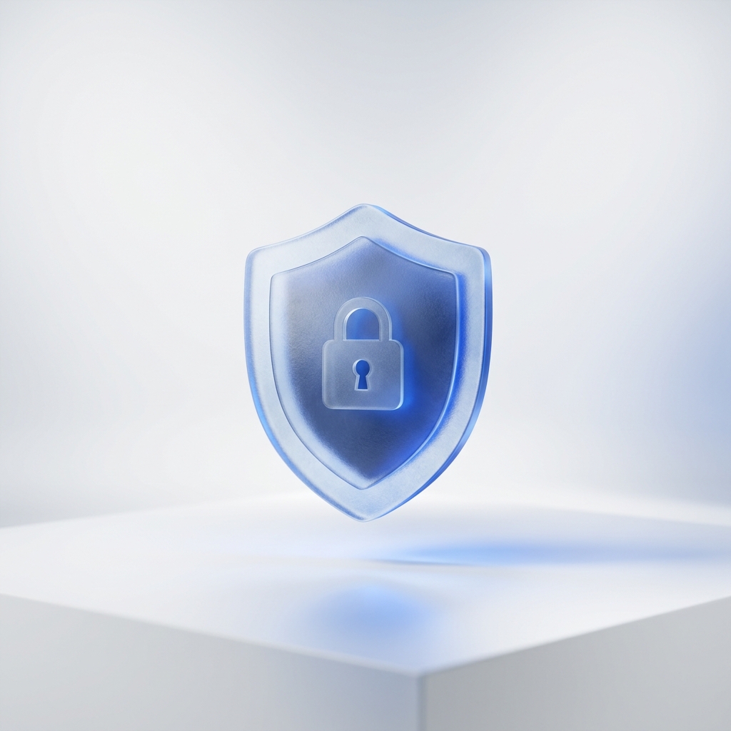Abstract glass shield representing account security