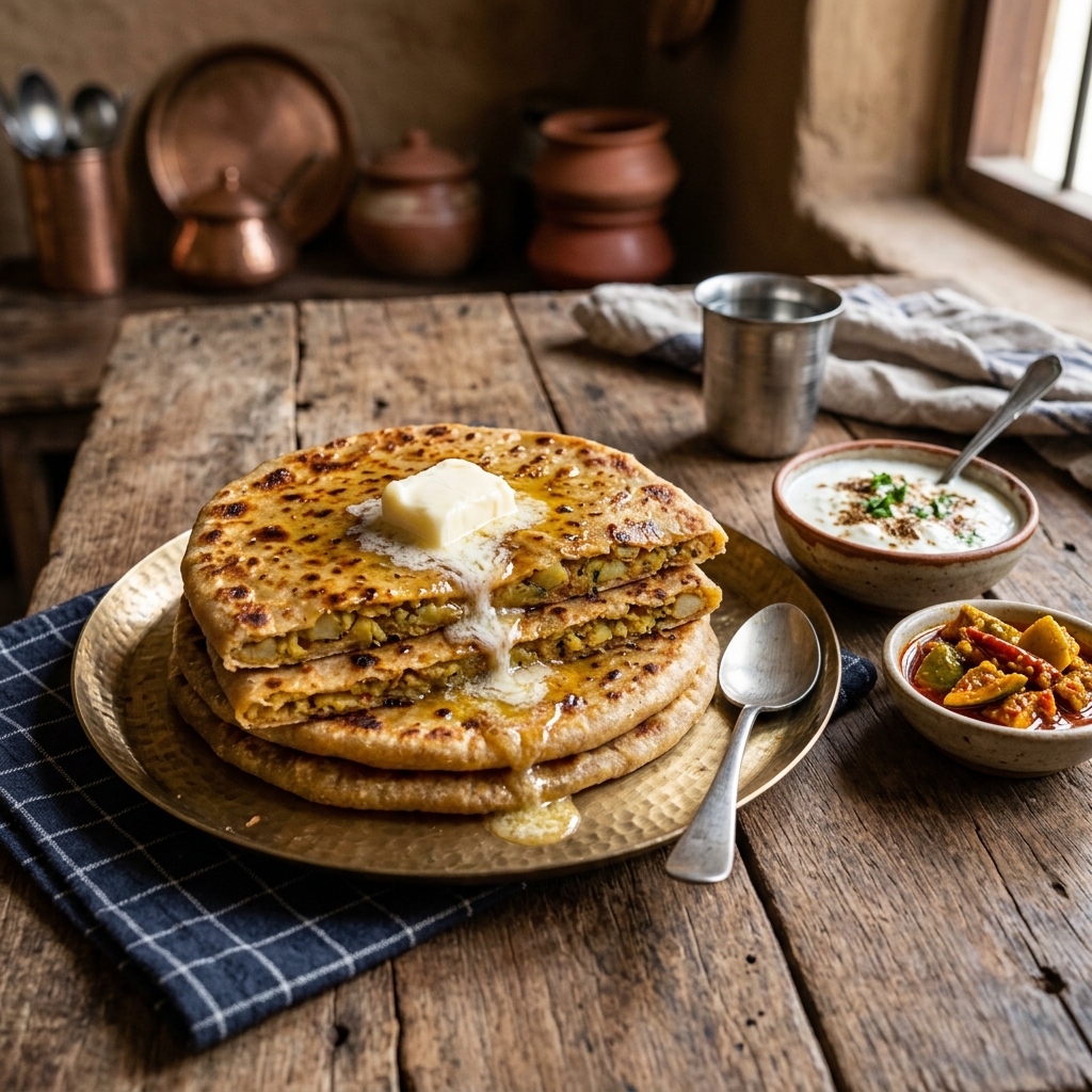 Punjabi Paratha Thali (Murthal Style) at Urban by VeerGi