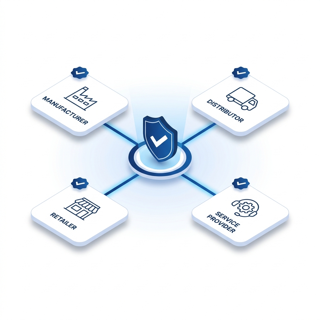 Verified business network connecting manufacturers, distributors, retailers and service providers