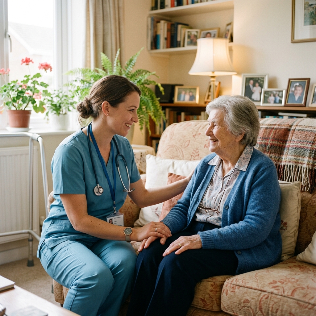 A CareDeserved caregiver compassionately supporting an individual