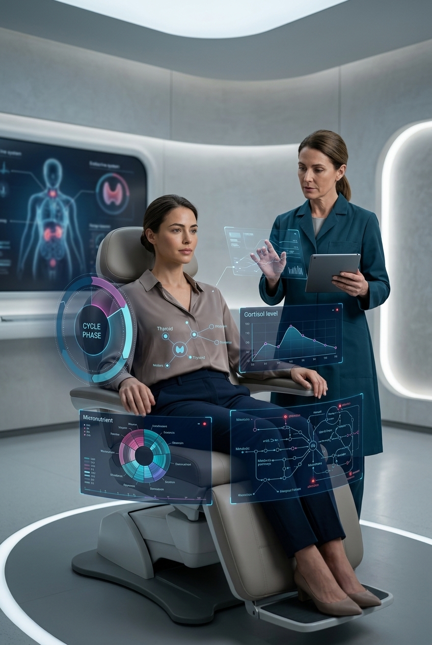 Women reviewing a personalized health and strength plan in a supportive clinical wellness setting