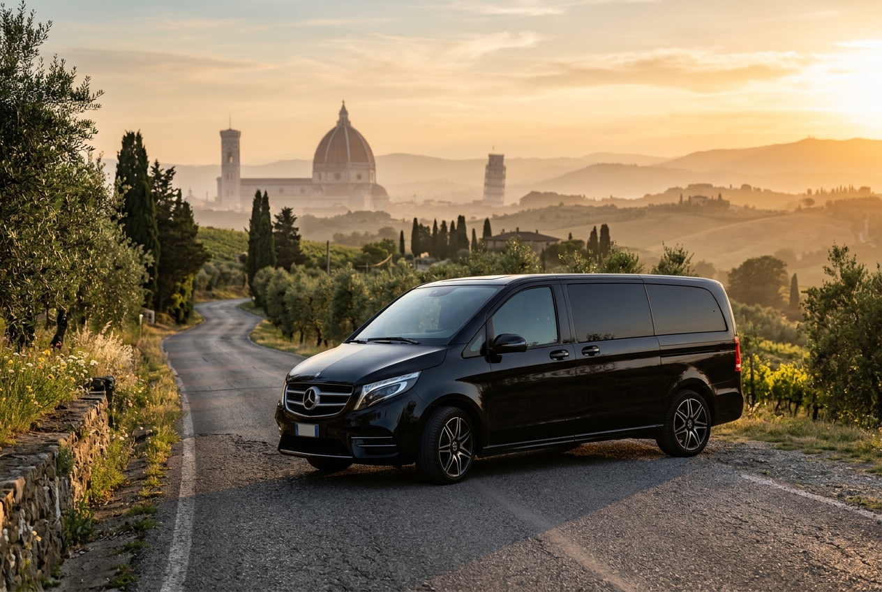 Private Florence and Pisa shore excursion from Livorno in a black Mercedes V-Class