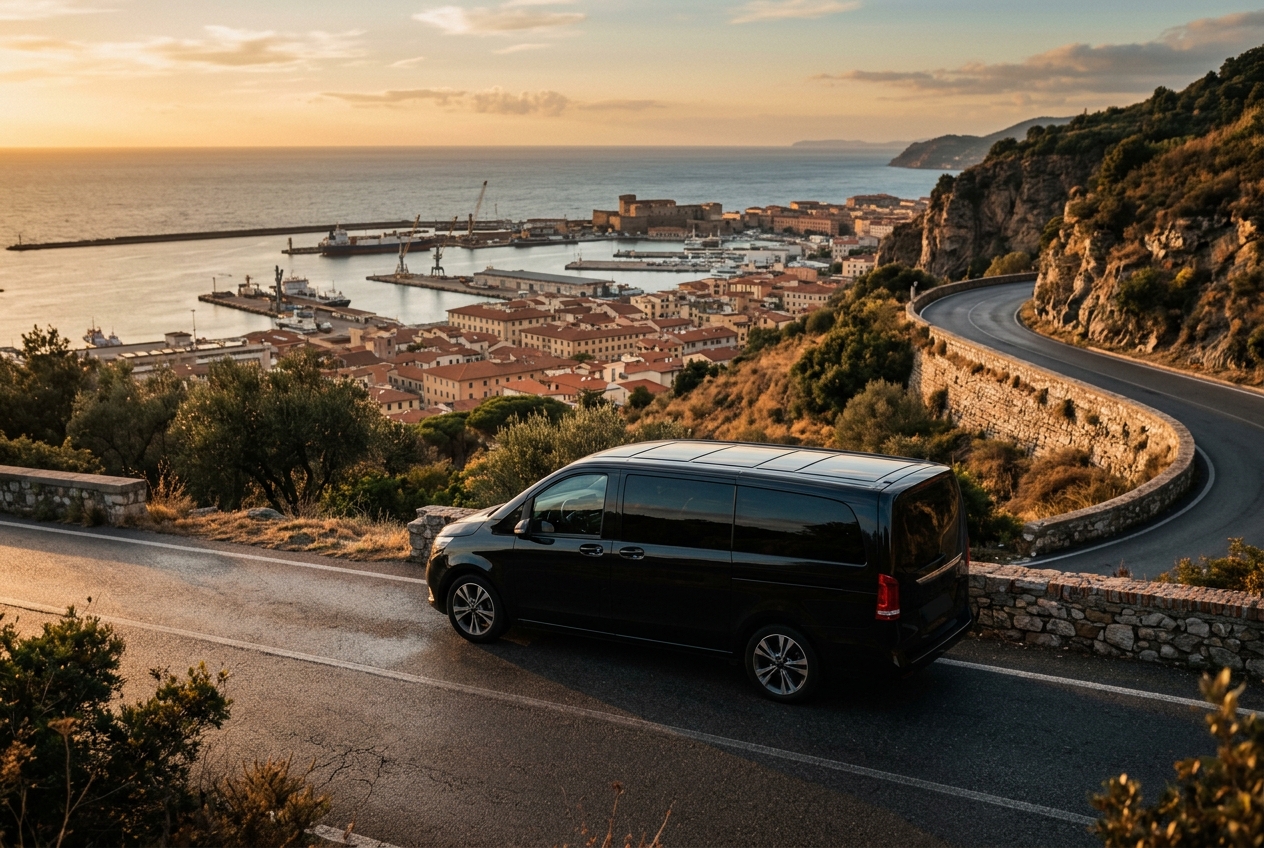 Private cruise shore excursion in Tuscany with a Mercedes V-Class