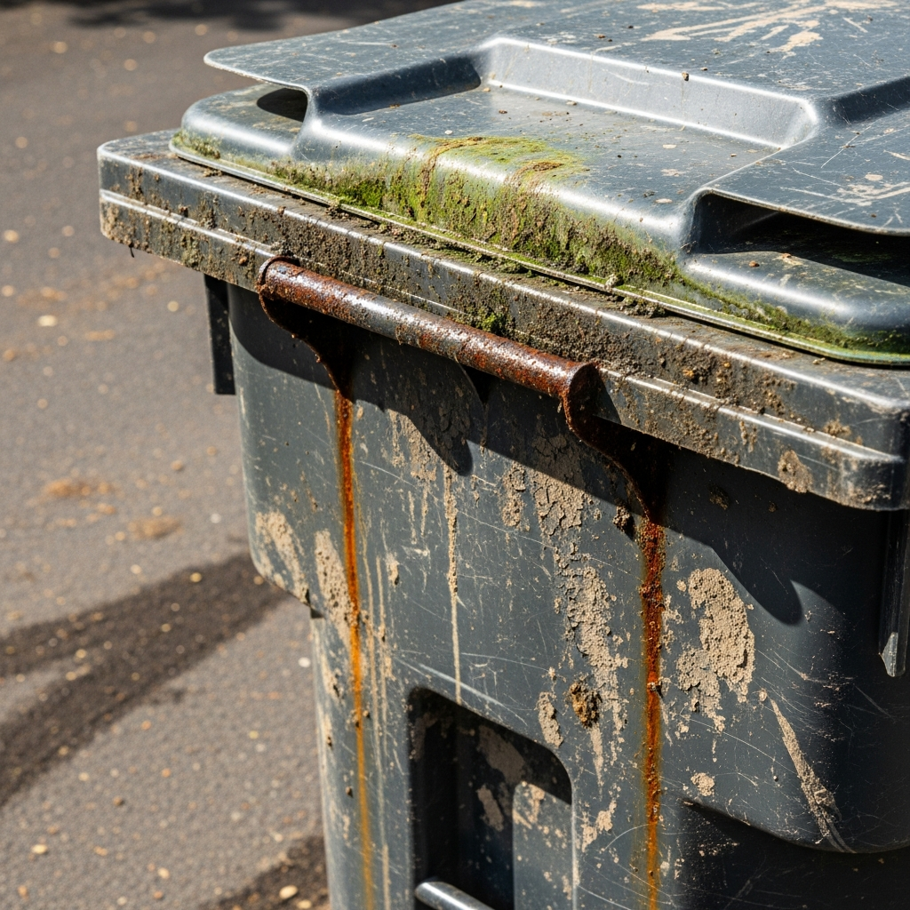 Trash bin 1 before cleaning