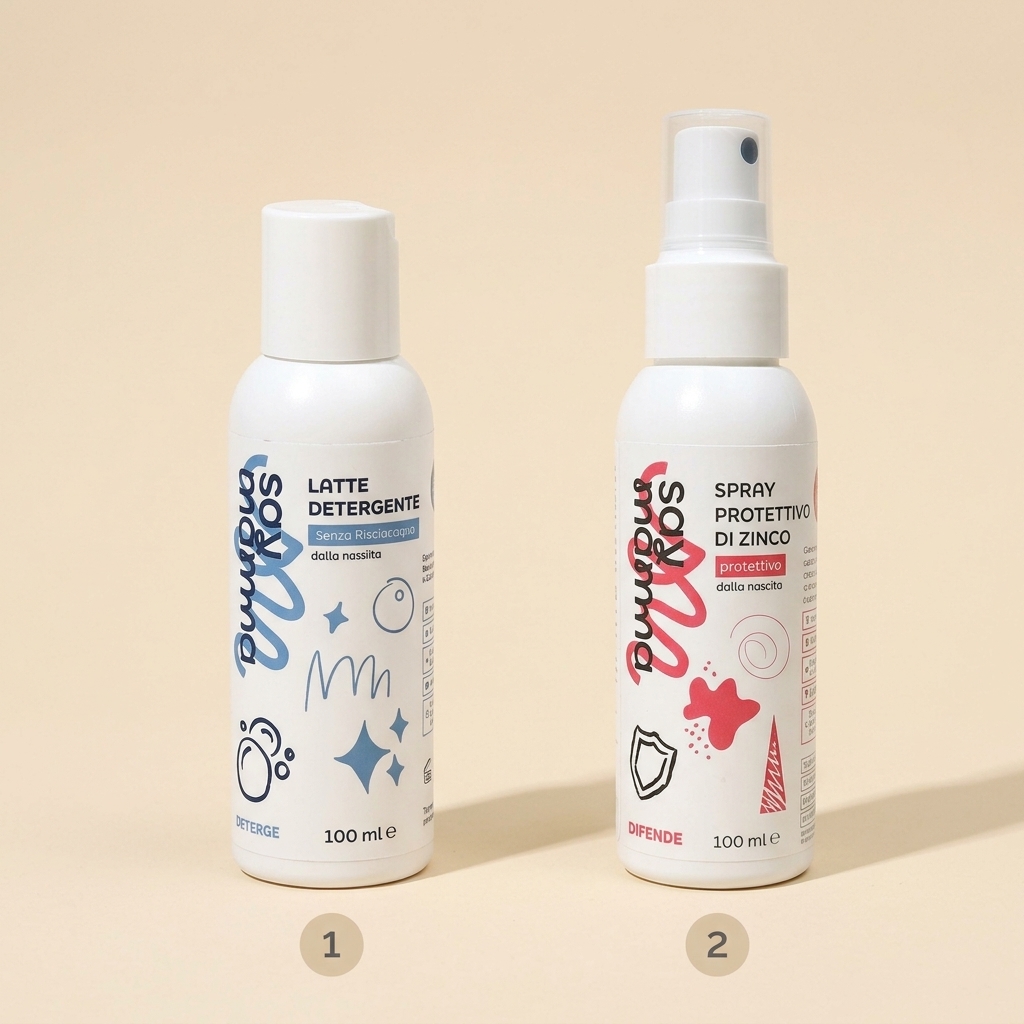 Kit Cambio Pannolino Fuori Casa con Spray Ossido di Zinco