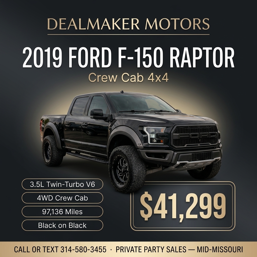 2019 Ford F-150 Raptor Crew Cab 4x4 listed in Holts Summit, Missouri