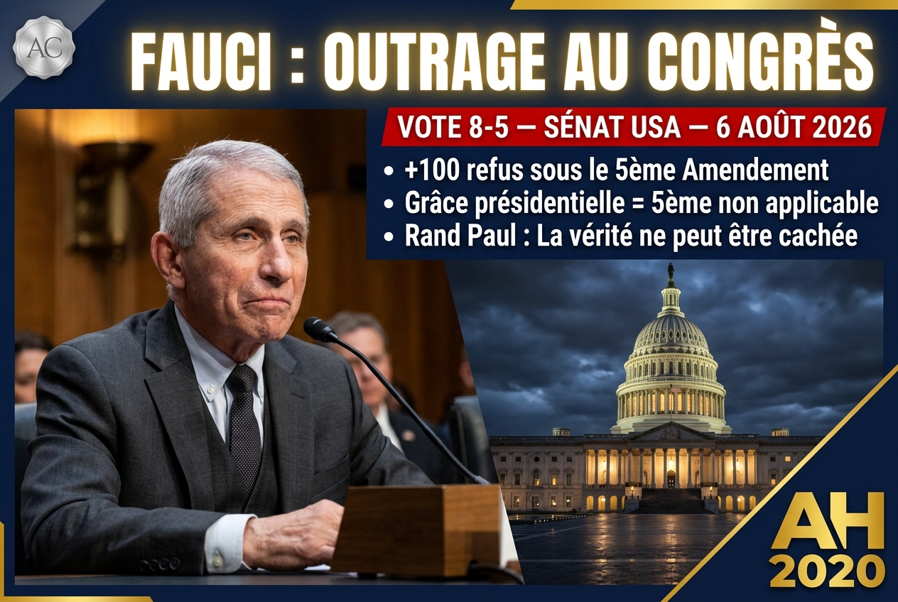 FAUCI EN OUTRAGE AU CONGRÈS : Le Vote 8-5 qui Change Tout