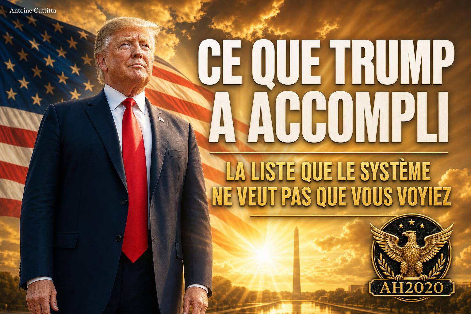 CE QUE TRUMP A ACCOMPLI — LA LISTE QUE LE SYSTÈME NE VEUT PAS QUE VOUS VOYIEZ