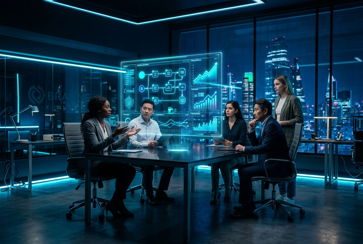 Equipo dirigiendo su negocio con agentes IA de Neuralia369