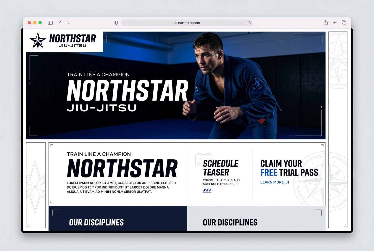Premium martial arts school website preview