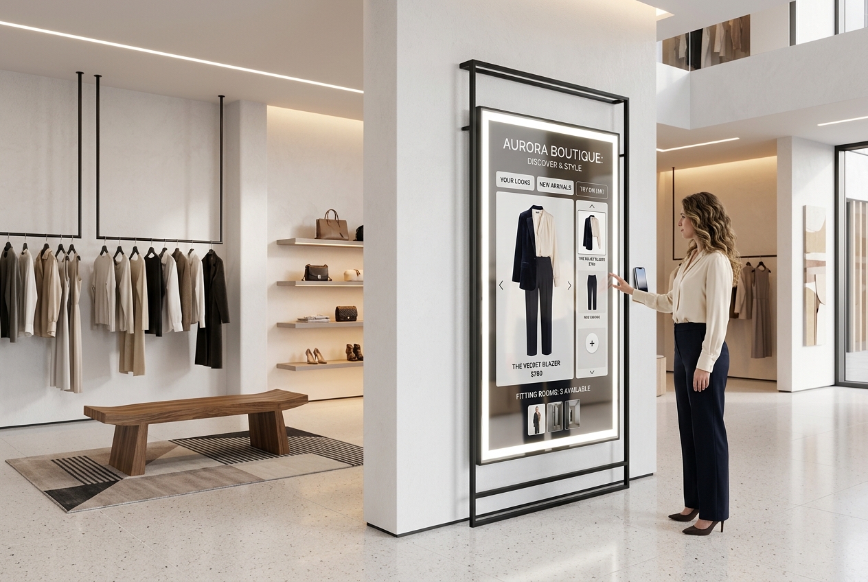MirrorX in Luxury Fashion Retail Store