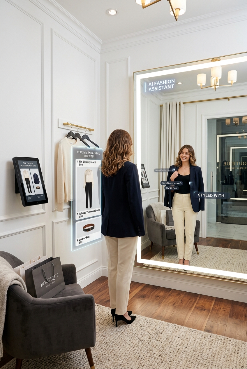 MirrorX Smart Mirror in Luxury Fitting Room