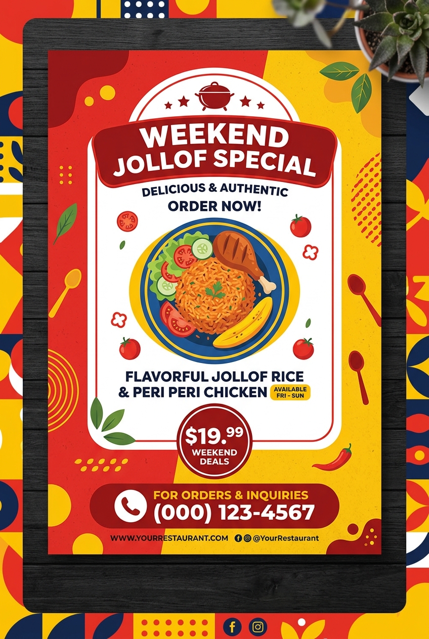 Weekend Jollof Restaurant Flyer