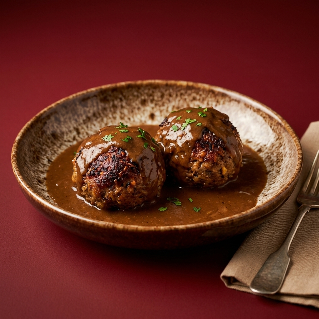 Deux boulettes sauce lapin
