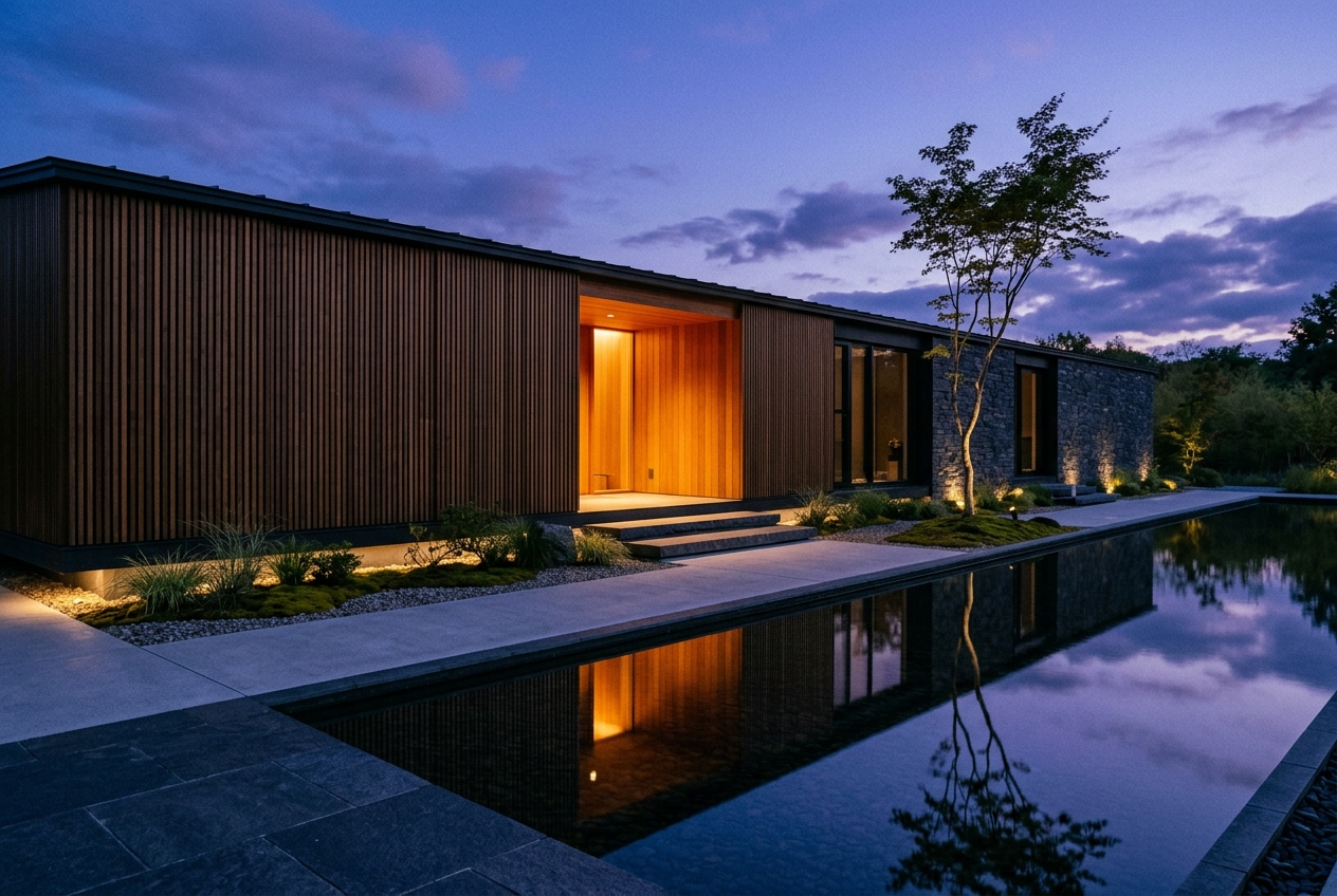 Styled By Nova exterior at dusk