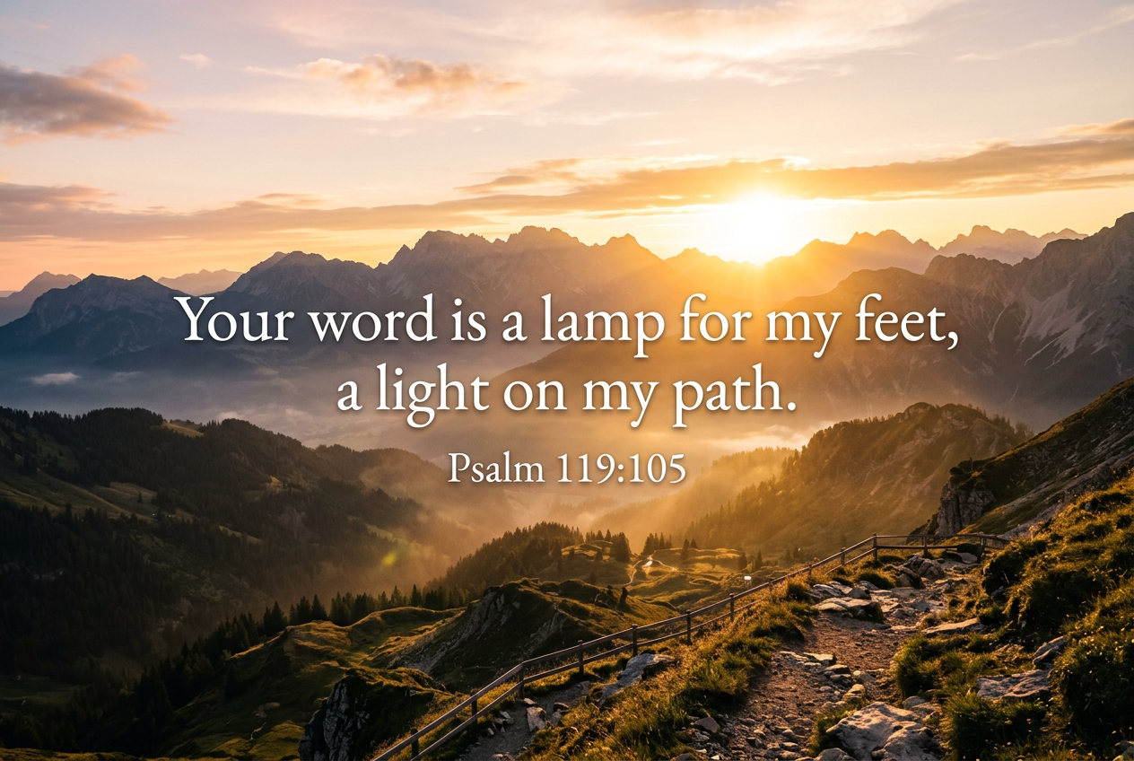 Your word is a lamp for my feet, a light on my path. Psalm 119:105