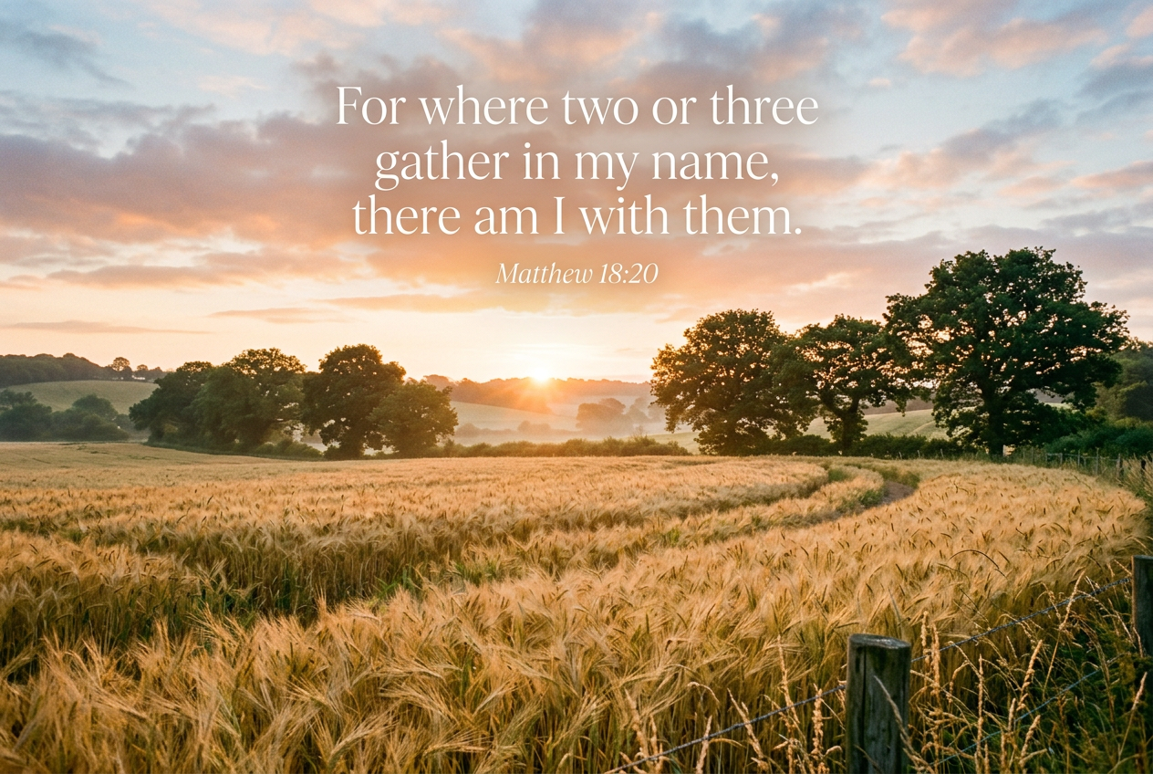 For where two or three gather in my name, there am I with them. Matthew 18:20