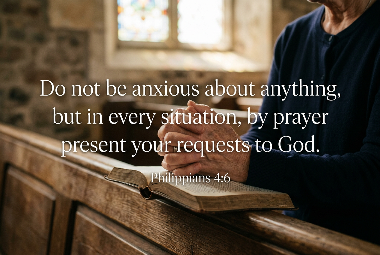 Do not be anxious about anything, but in every situation, by prayer present your requests to God. Philippians 4:6
