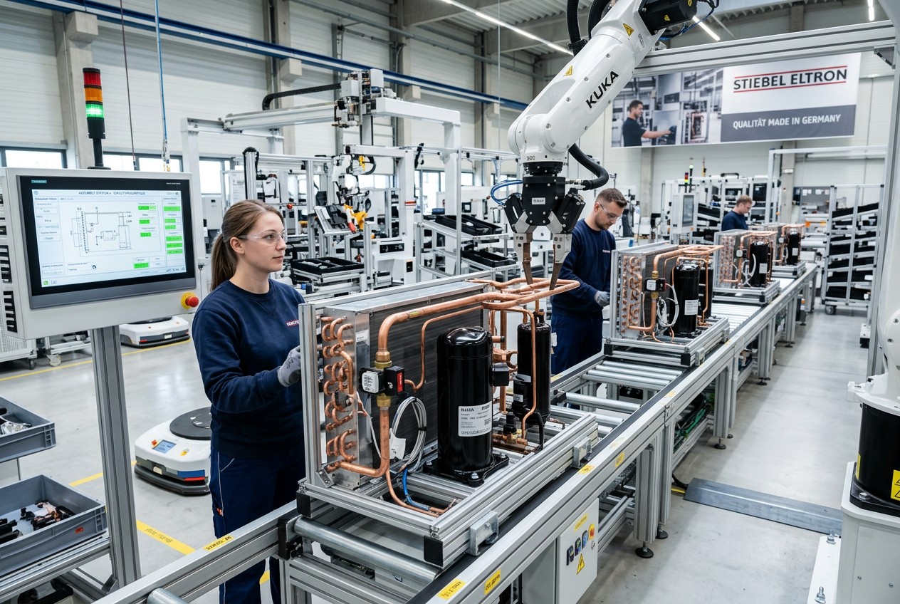 Usine européenne de fabrication de pompes à chaleur certifiées