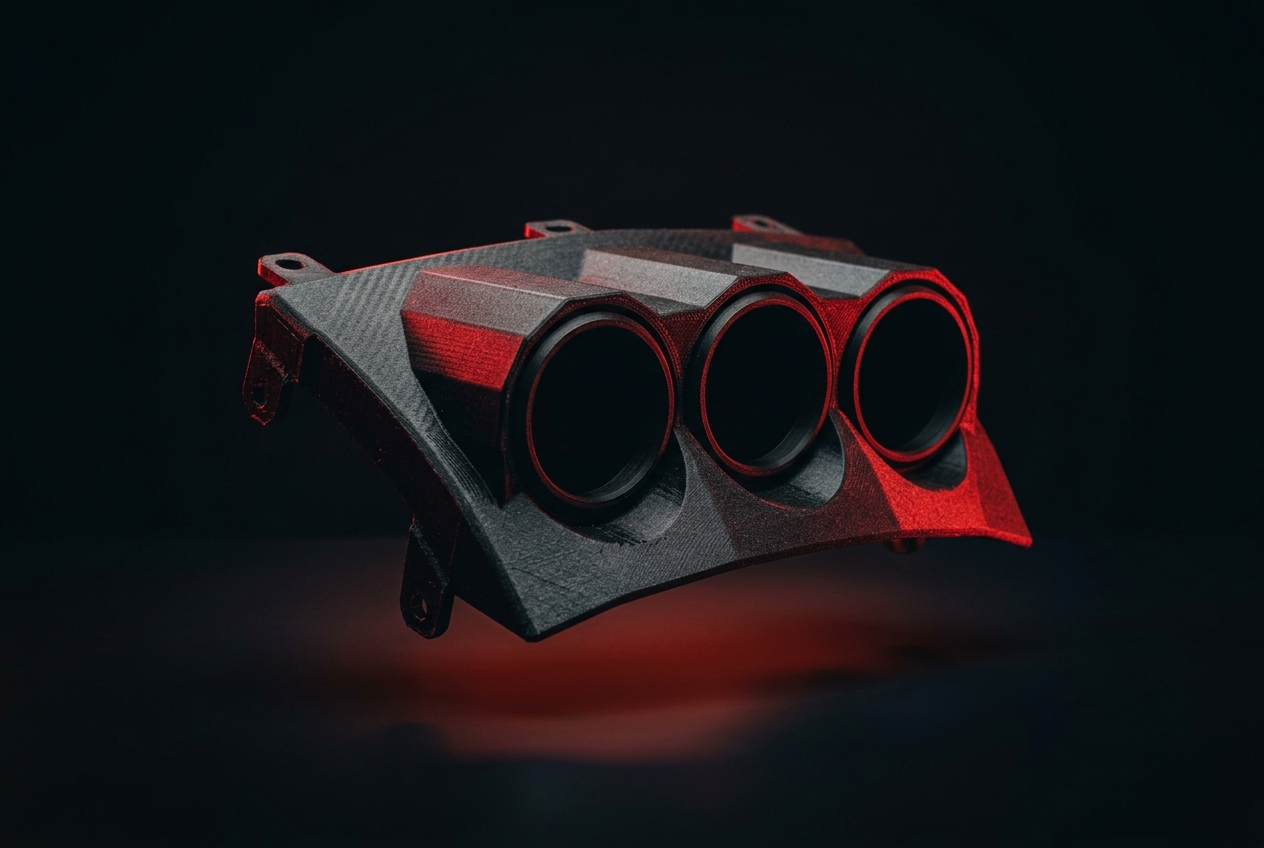 Custom 350Z triple gauge pod render