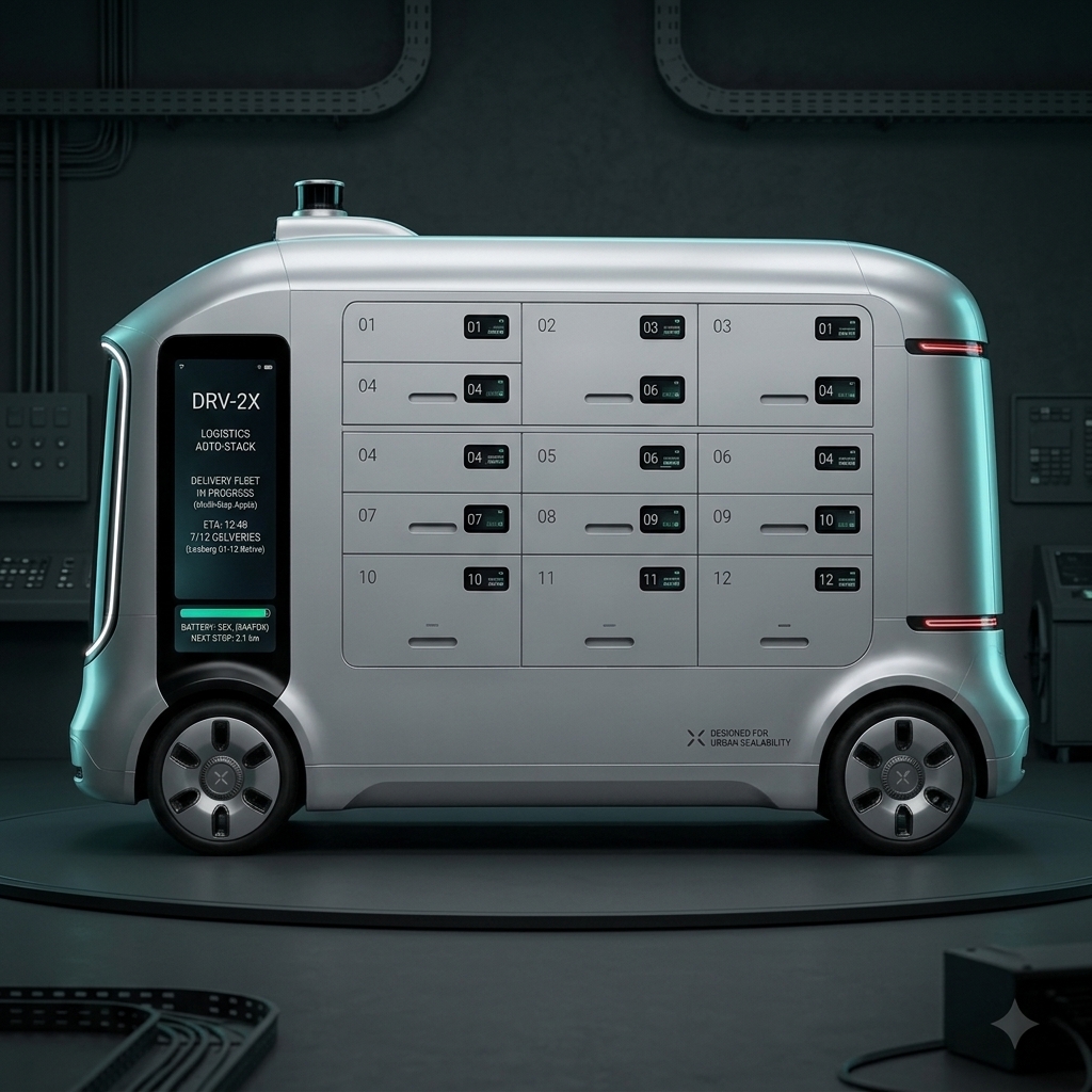 DRV-2X side profile showing 12 smart lockers