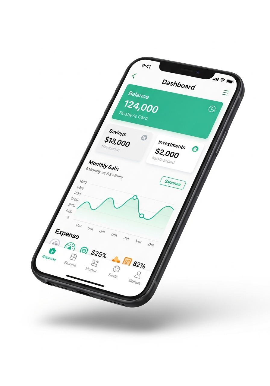 Dashboard financeiro Aretê no celular