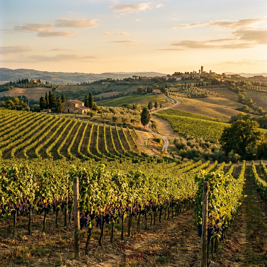 I vigneti al tramonto