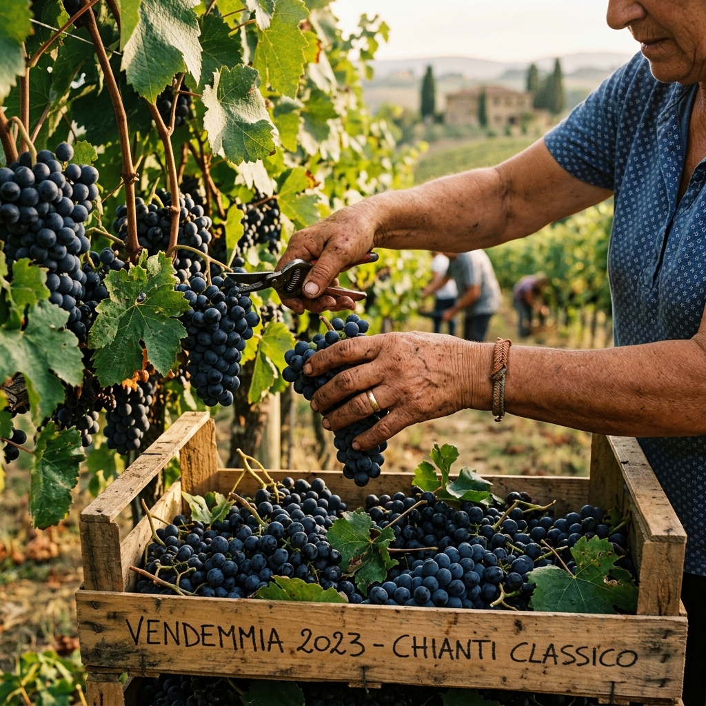 La vendemmia a mano