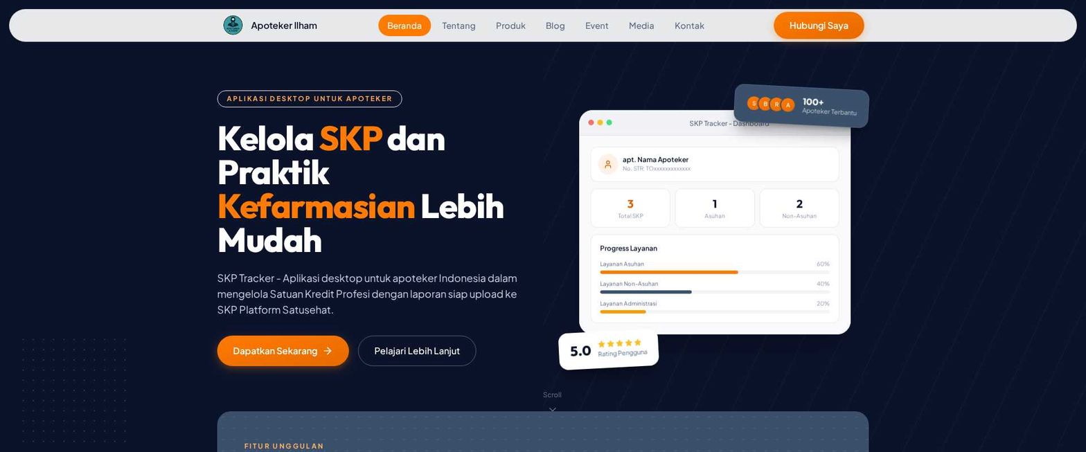 Website Personal Branding Apoteker dan jual produk digital preview