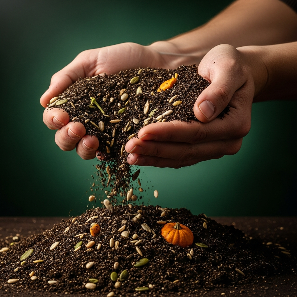 Hands holding fresh garden soil