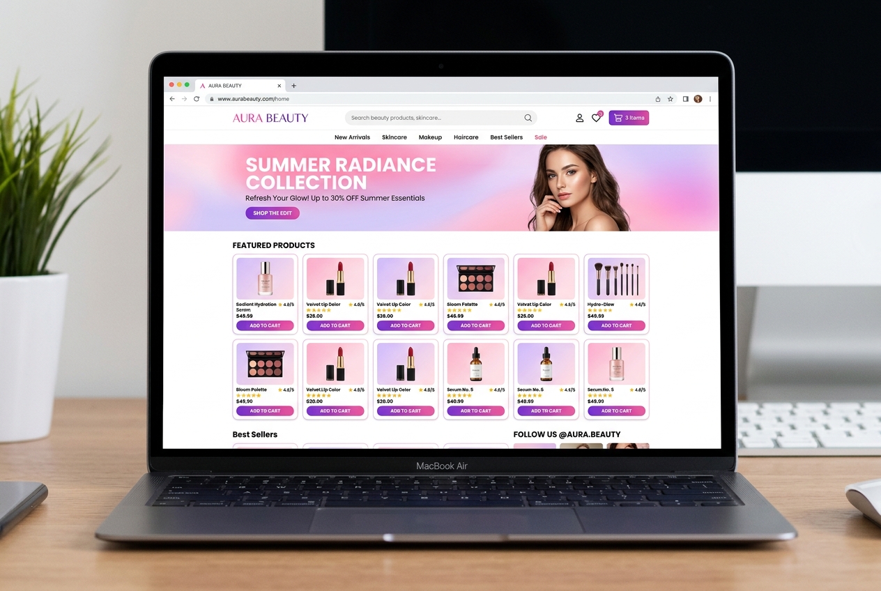 E-commerce website preview