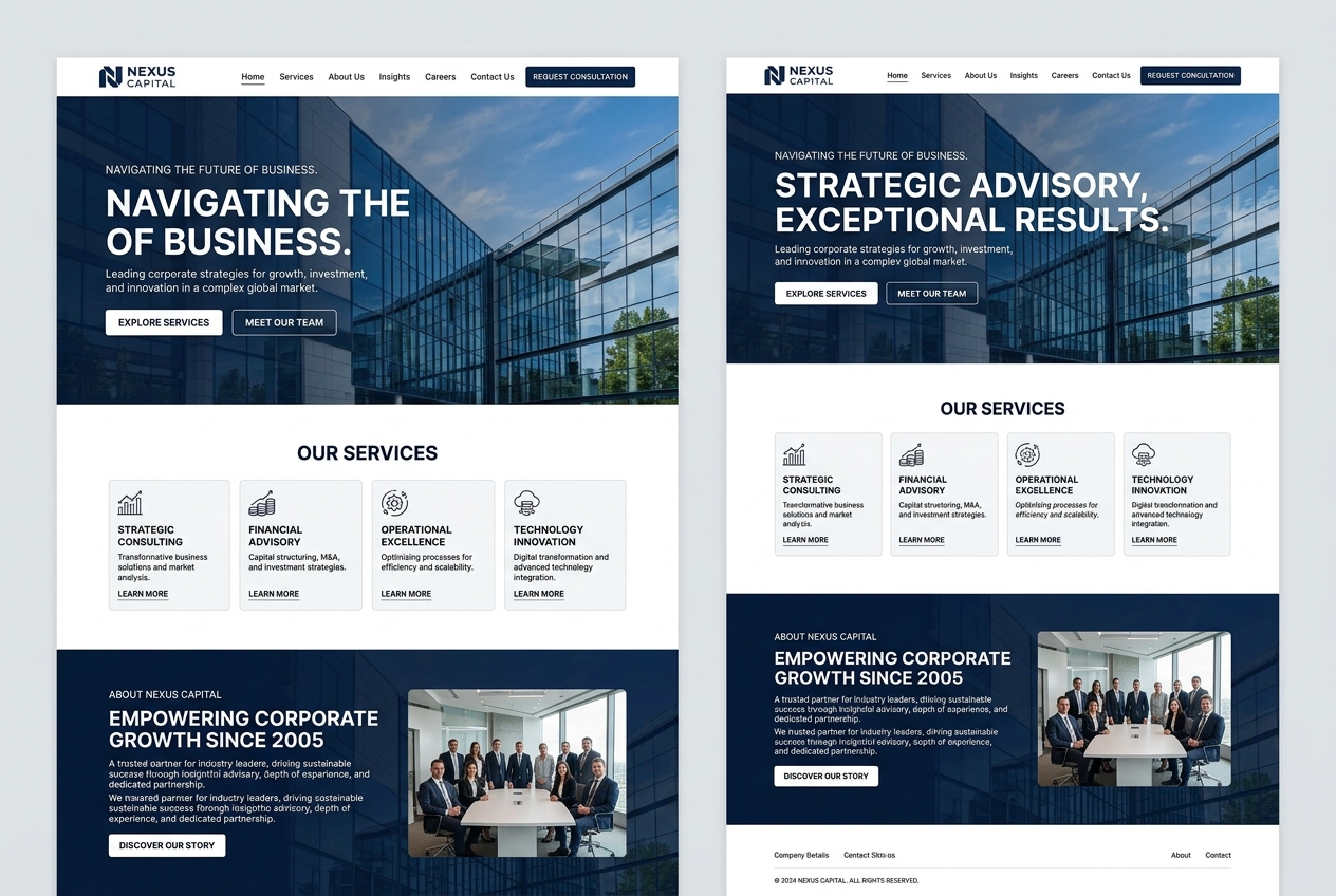 Corporate website preview