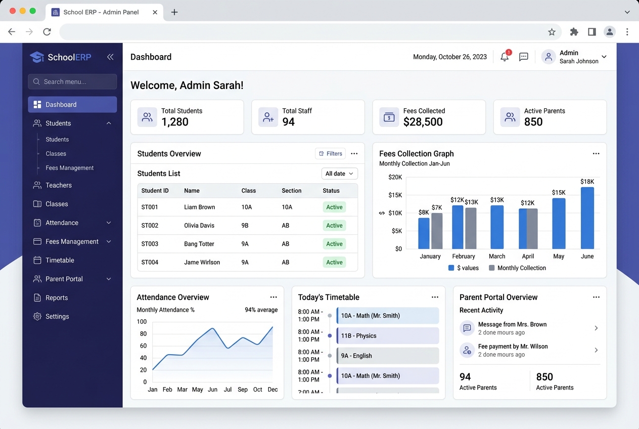 EduPro School ERP preview