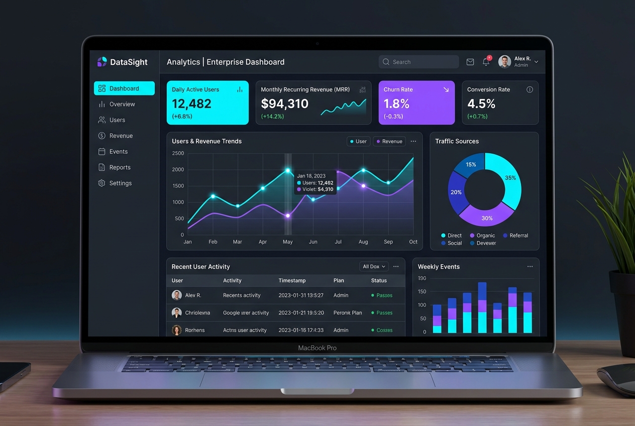 SaaS Dashboard website preview