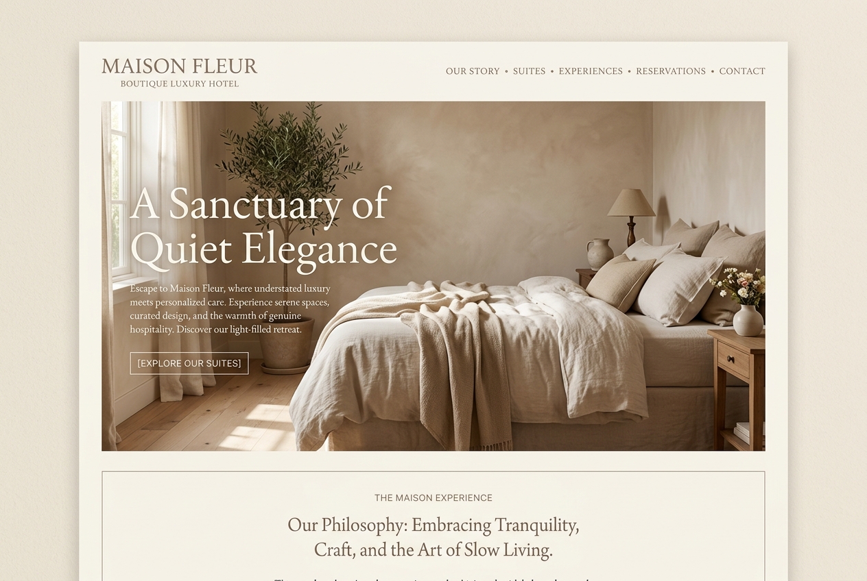 Maison Élan website concept mockup