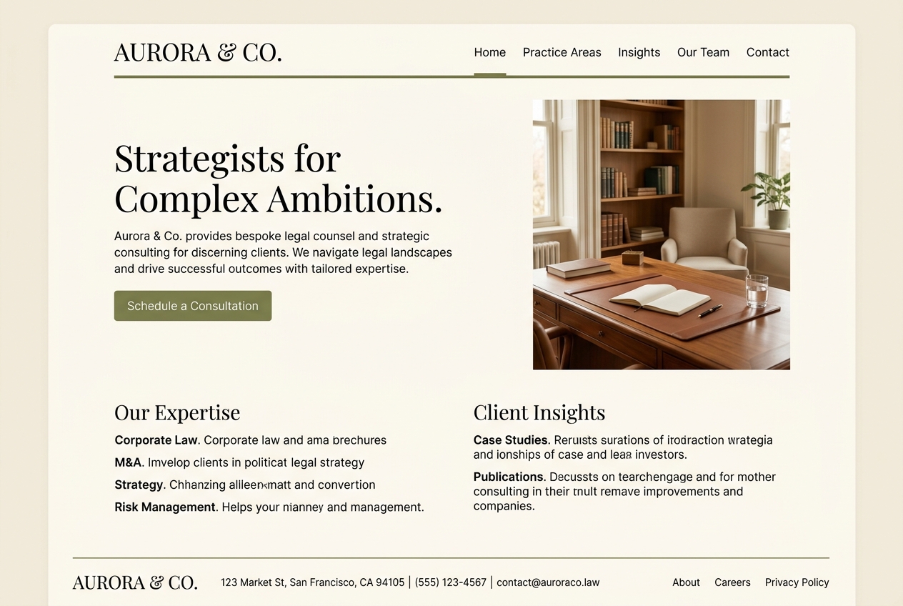 Aldora & Co. website concept mockup