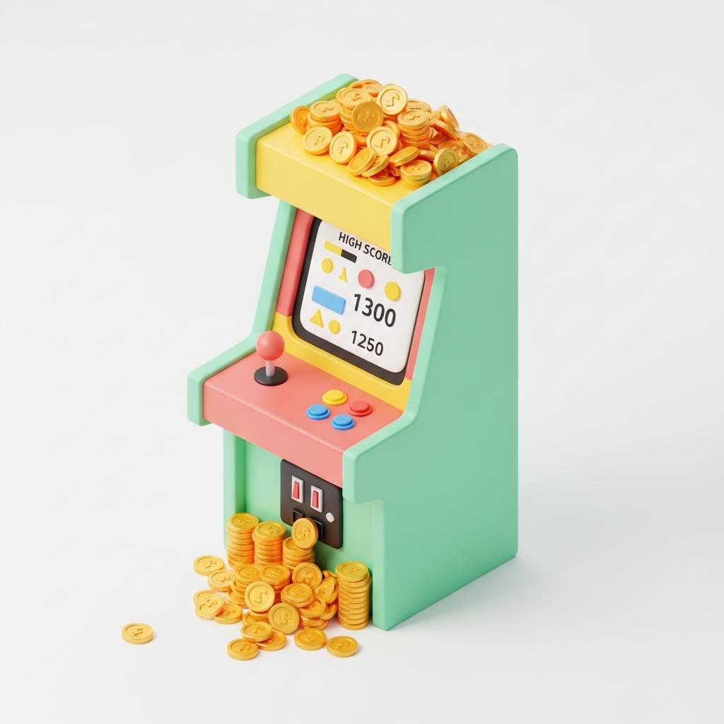 Arcade with coins