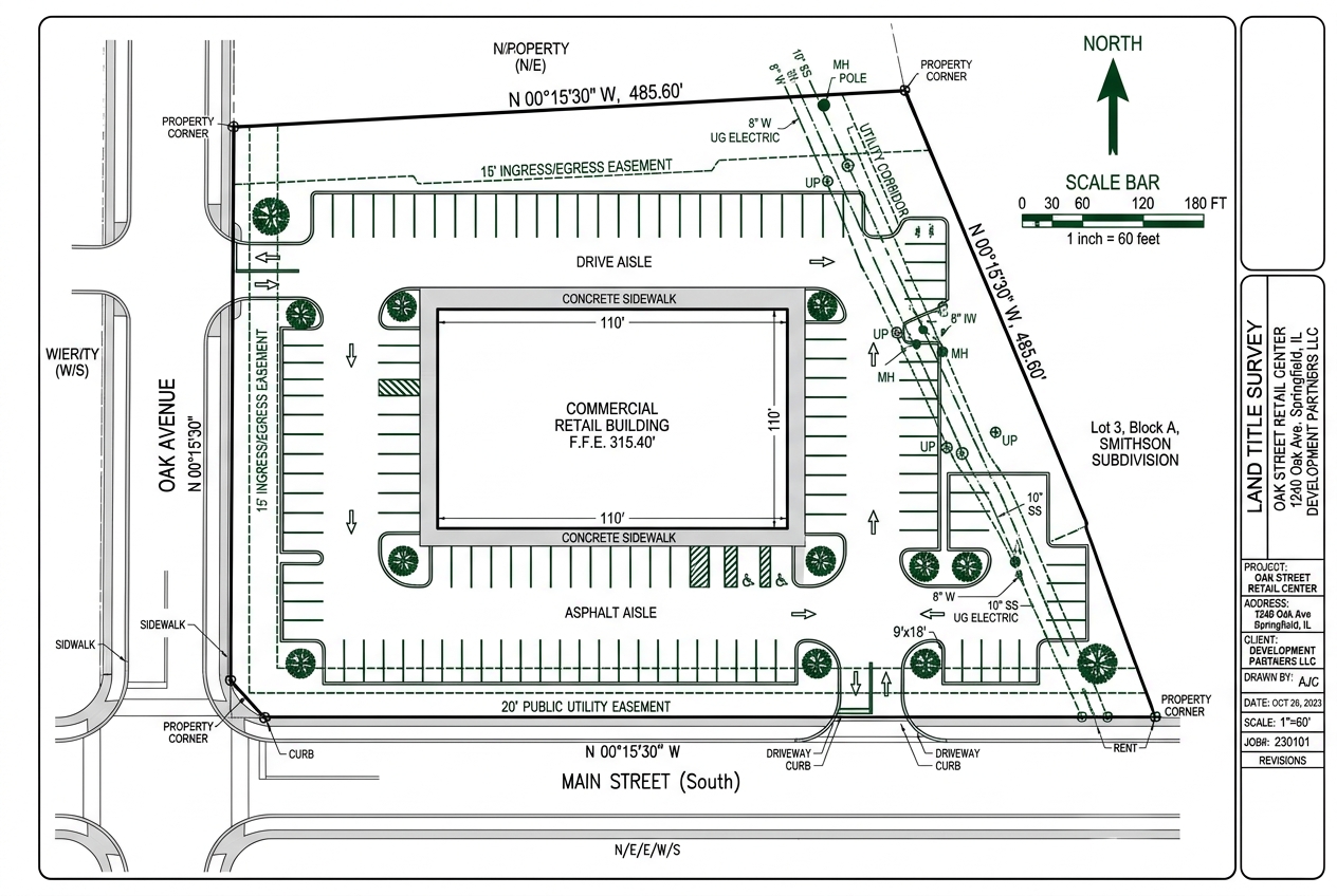 ALTA/NSPS Survey Drafting for a Commercial Retail Parcel — Harris County, Texas