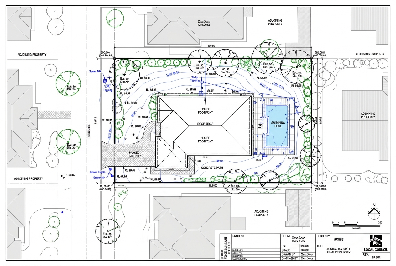 Feature and Level Survey for a Sydney DA