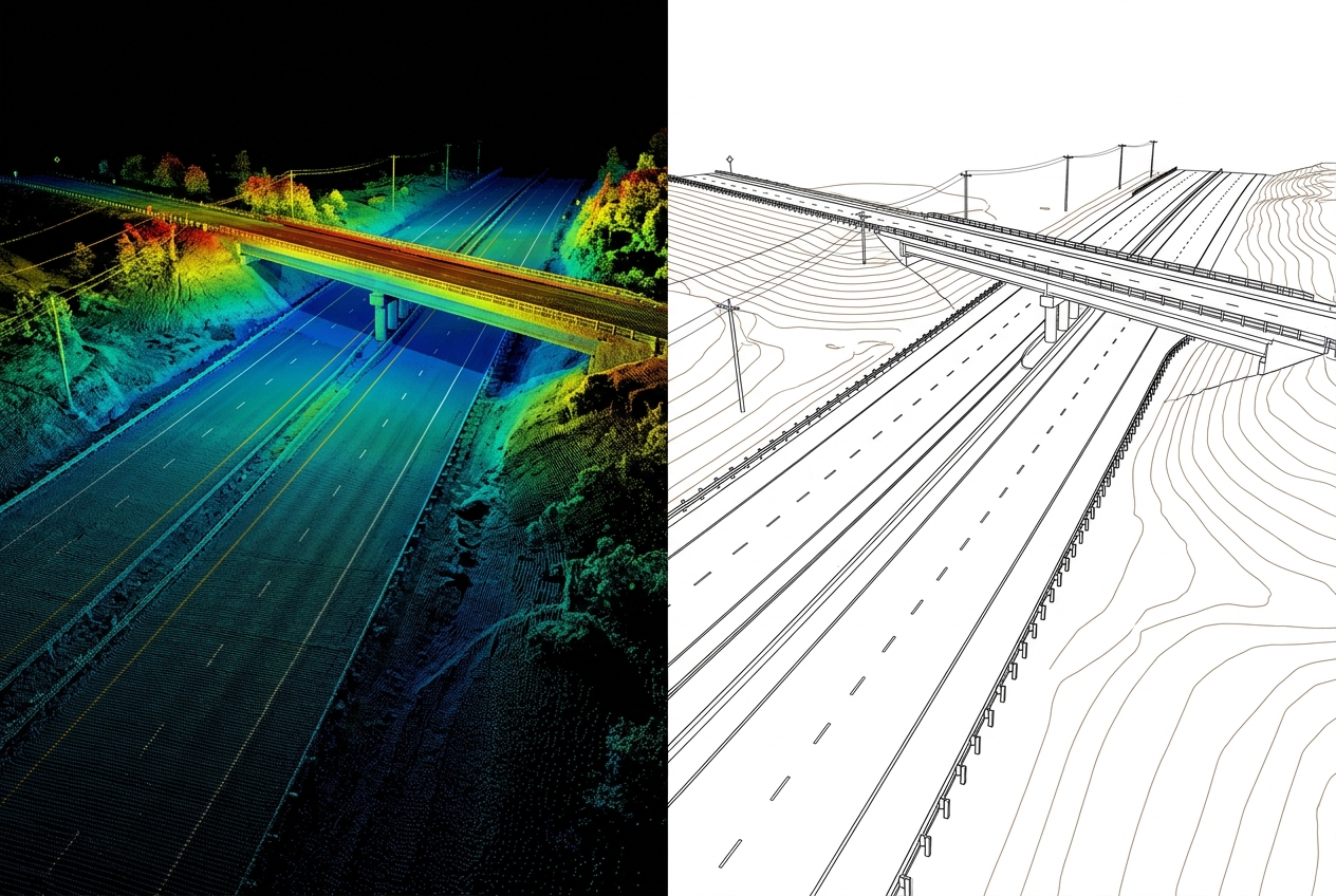 Mobile LiDAR to CAD for a Highway Corridor