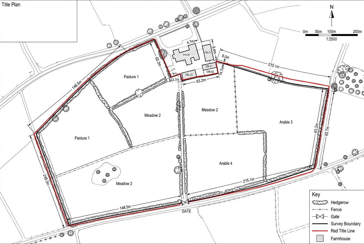 Boundary Survey Drawings for a Rural Property