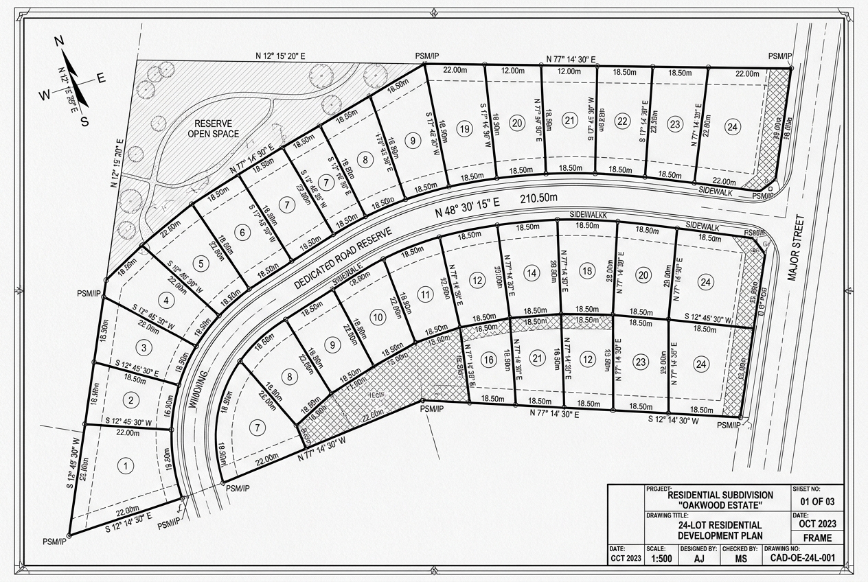 Plan of Subdivision for a 24-Lot Estate