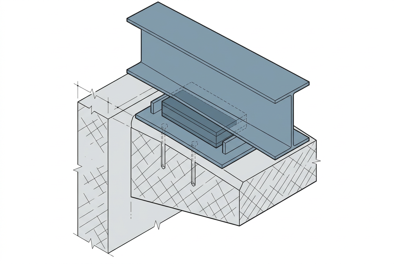 Simple bearing (beam on corbel/masonry)